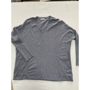 Altar’d State Blue V-Neck Oversized Sweater Pocket Tunic S/M Soft Knit Pullover